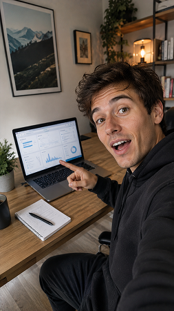 UGC creator recording a SaaS product video